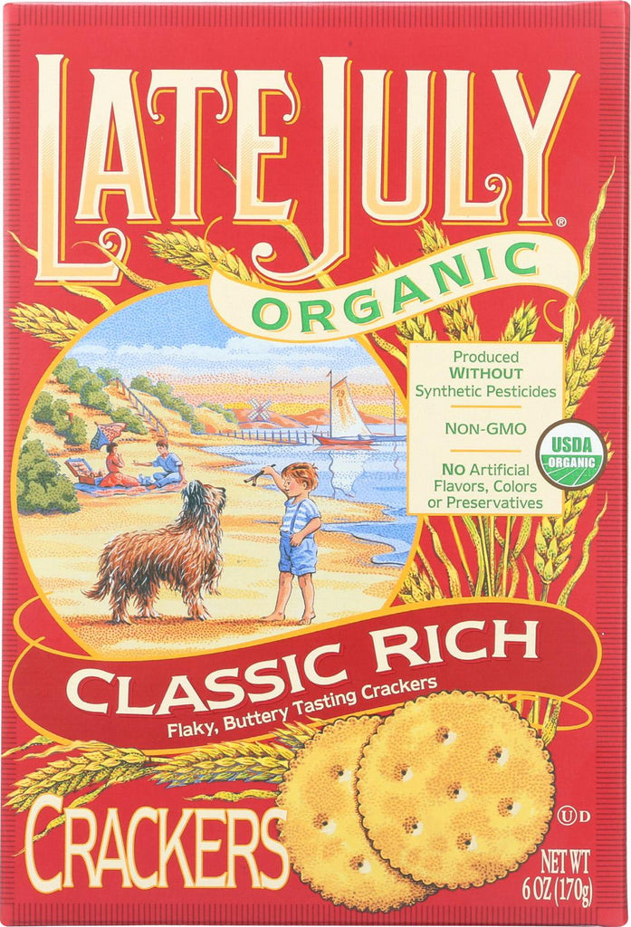 Late July Snacks Crackers - Classic Rich - Case Of 12 - 6 Oz.