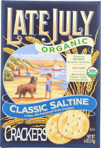 Late July Snacks Organic Round Saltine Crackers - Classic - Case Of 12 - 6 Oz.