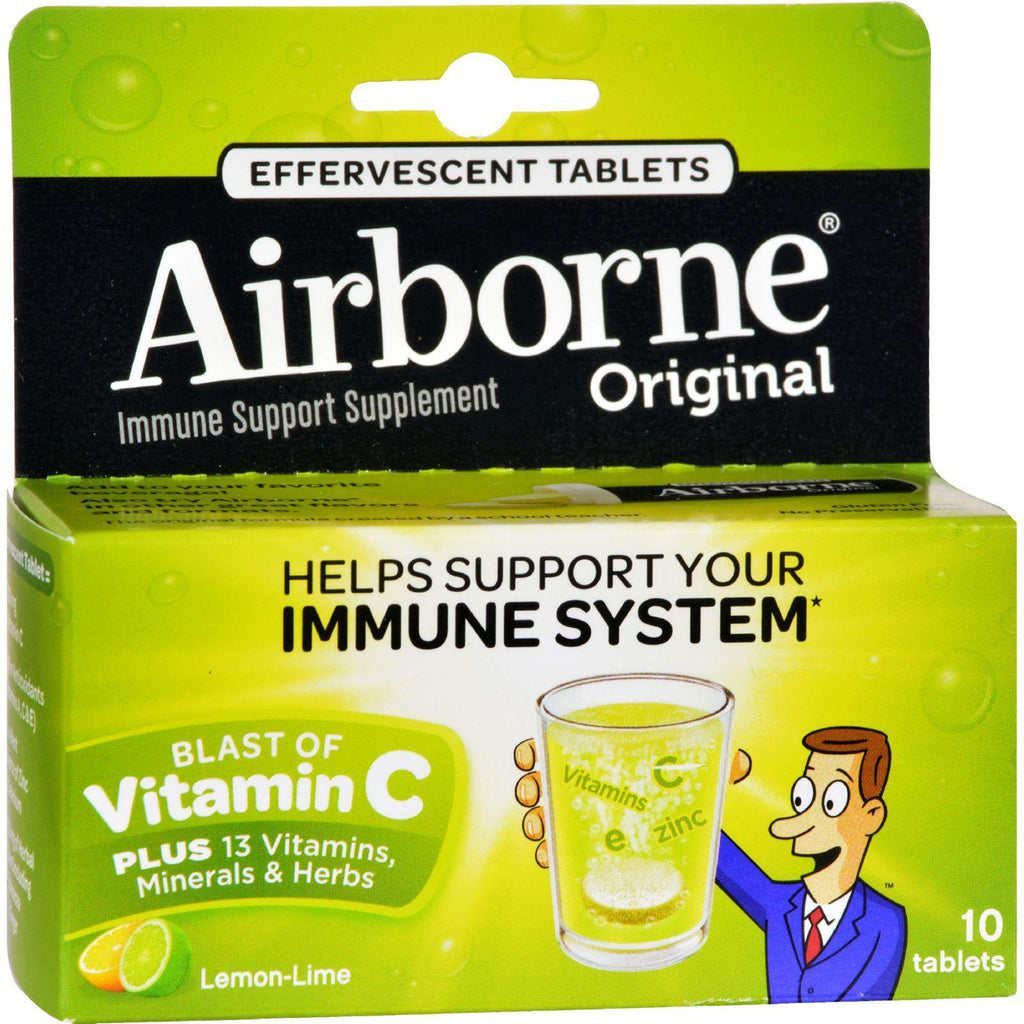 Airborne Effervescent Tablets With Vitamin C - Lemon Lime - 10 Tablets