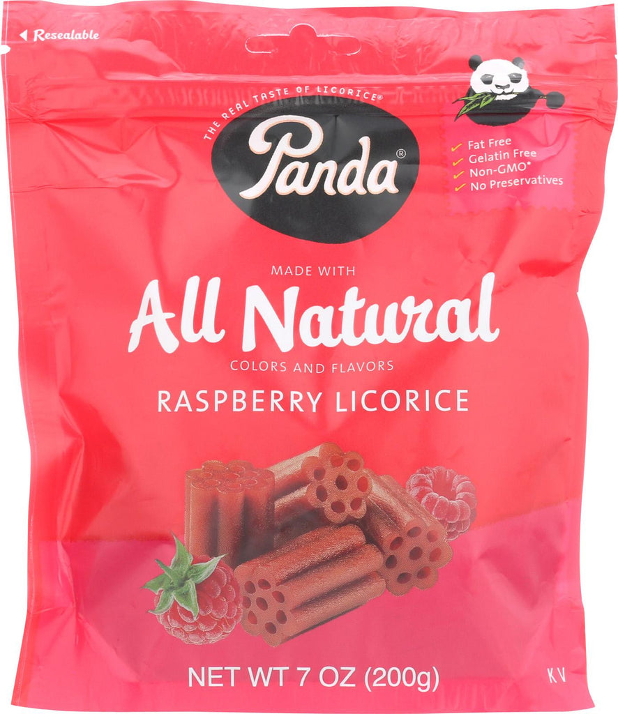 Panda All Natural Licorice Soft Chews - Raspberry - Case Of 12 - 7 Oz.