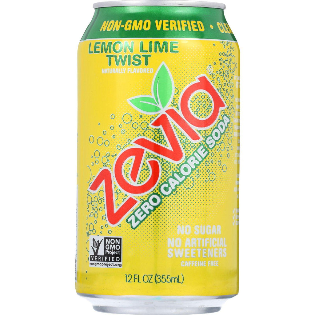 Zevia Soda - Zero Calorie - Lemon Lime Twist - Can - 6-12 Oz - Case Of 4