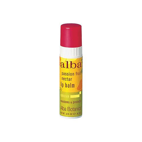 Alba Botanica Lip Balm - Passion Fruit - Case Of 24 - .15 Oz