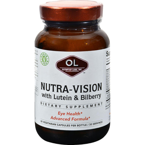 Olympian Labs Nutra-vision - Lutein And Bilberry - 60 Vegetarian Capsules