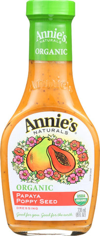 Annie's Naturals Organic Dressing Papaya Poppy Seed - Case Of 6 - 8 Fl Oz.