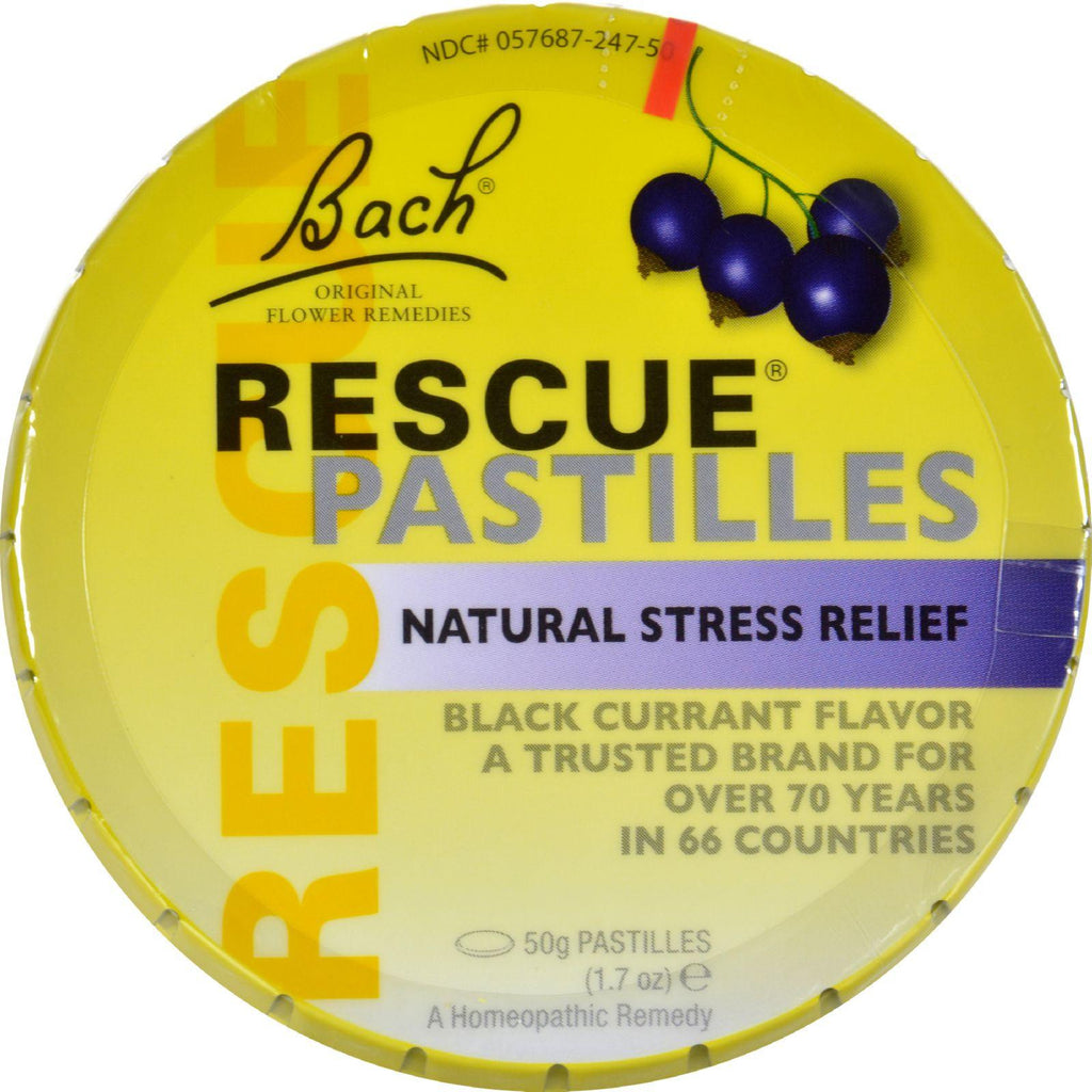 Bach Flower Remedies Rescue Pastilles Black Currant - 1.7 Oz - Case Of 12