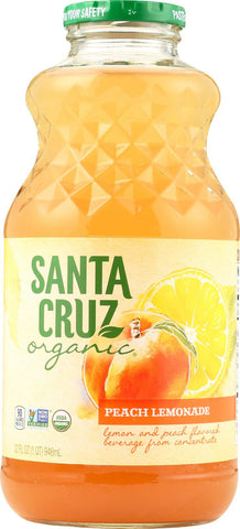 Santa Cruz Organic Lemonade Juice - Peach - Case Of 12 - 32 Fl Oz.