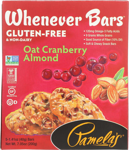 Pamela's Products Oat Chocolate Chip Whenever Bars - Peanut Butter - Case Of 6 - 1.41 Oz.