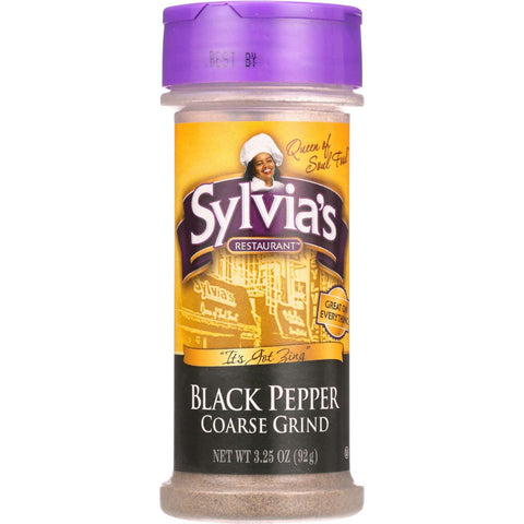 Sylvias Black Pepper - Coarse Ground - 3.25 Oz - Case Of 6