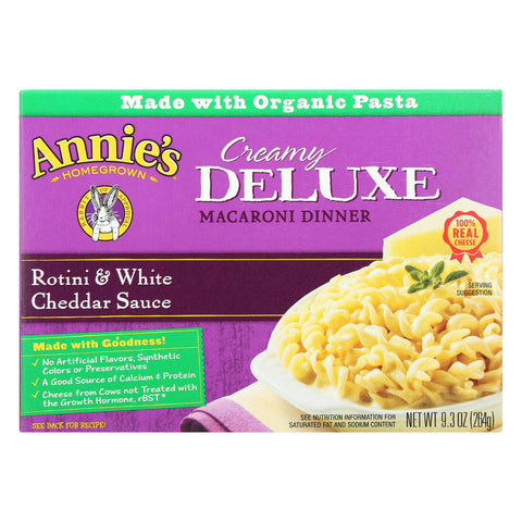 Annie's Homegrown Deluxe Rotini And White Cheddar Sauce - Case Of 12 - 9.3 Oz.