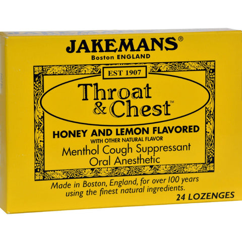 Jakemans Throat And Chest Lozenges - Honey And Lemon - Case Of 24 - 24 Pack