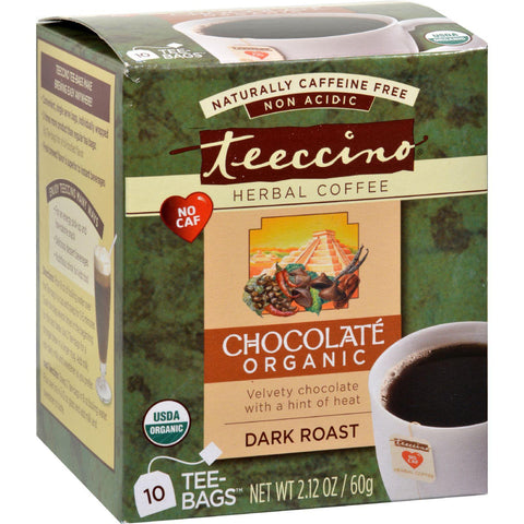 Teeccino Organic Tee Bags - Chocolate Herbal - 10 Bags