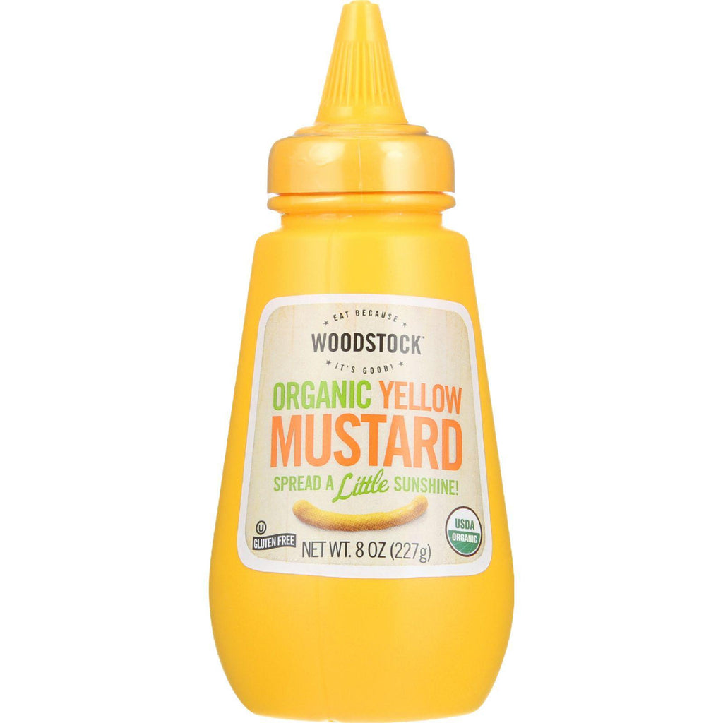 Woodstock Mustard - Organic - Yellow - 8 Oz - Case Of 12