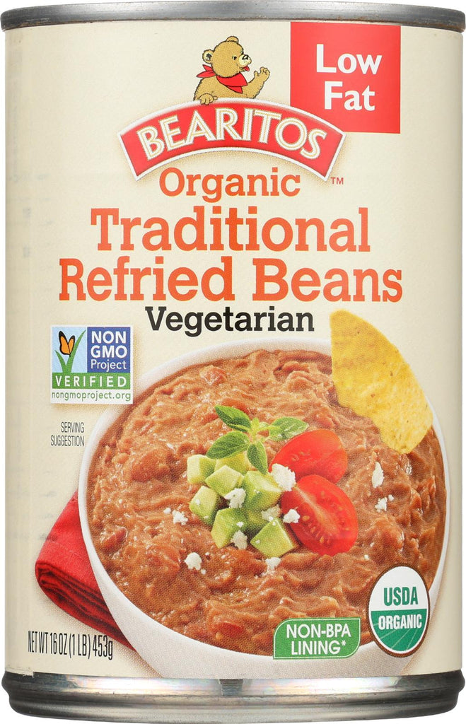 Bearitos Organic Refried Beans - Traditional - Case Of 12 - 16 Oz.