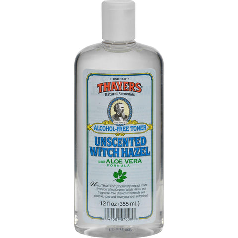 Thayers Witch Hazel With Aloe Vera Unscented - 12 Fl Oz