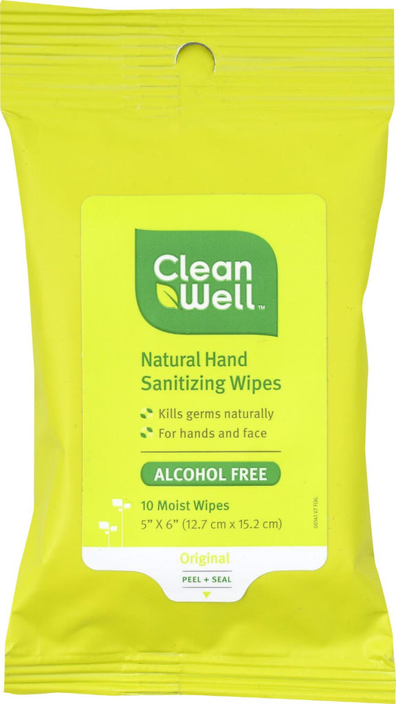 Cleanwell Hand Sanitizing Wipes - Travel Size - 10 Count - Case Of 8