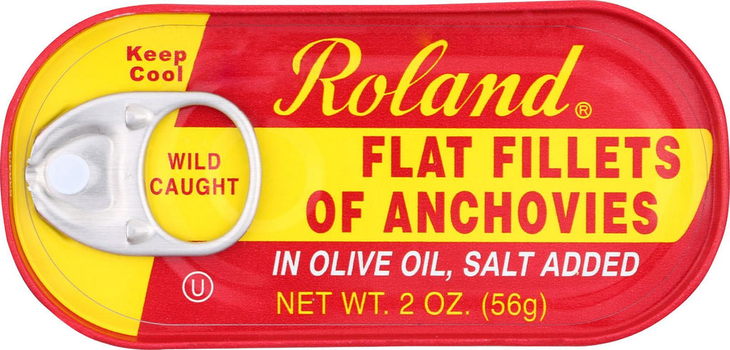 Roland Flat Fillets Of Anchovies In Olive Oil, Salted - Case Of 25 - 2 Oz.