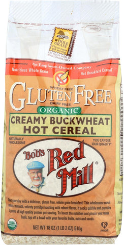 Bob's Red Mill Organic Gluten Free Creamy Buckwheat Hot Cereal - 18 Oz - Case Of 4