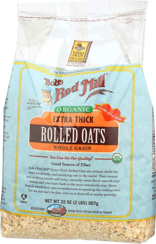 Bob's Red Mill Organic Extra Thick Rolled Oats - 32 Oz - Case Of 4