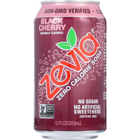 Zevia Soda - Zero Calorie - Black Cherry - Can - 6-12 Oz - Case Of 4