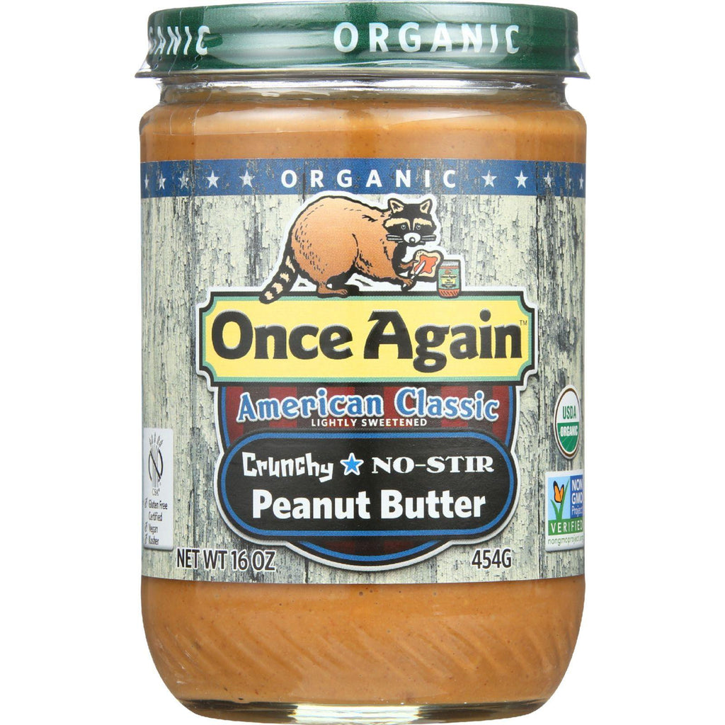 Once Again Peanut Butter - Organic - Crunchy - American Classic - 16 Oz - Case Of 12