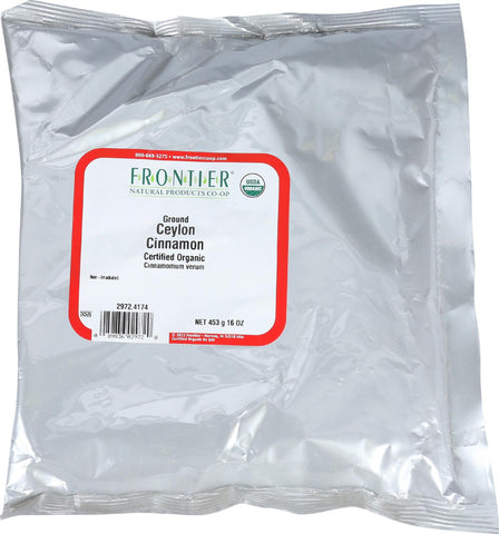 Frontier Herb Cinnamon - Organic - Powder - Ground - Ceylon - Bulk - 1 Lb