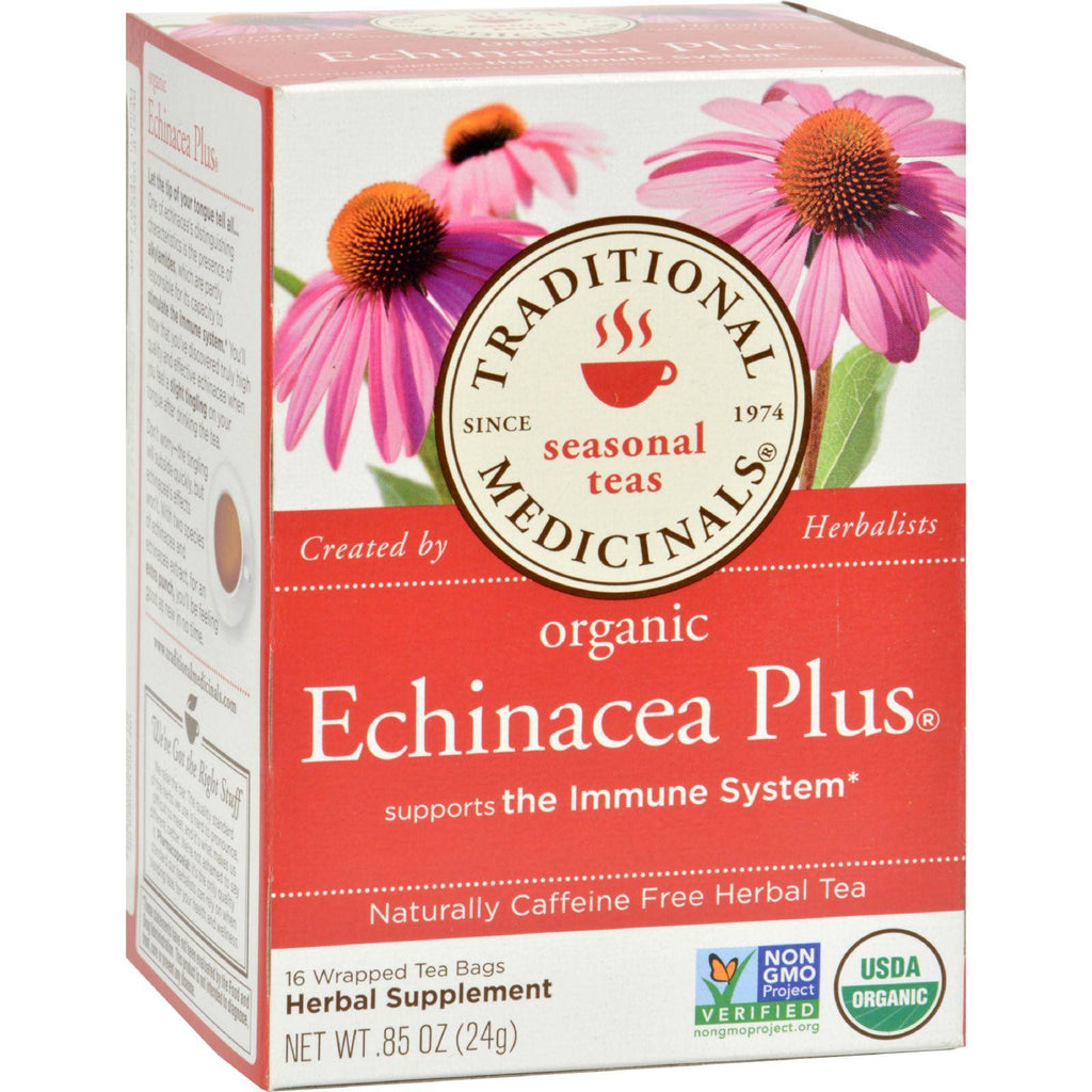 Traditional Medicinals Organic Echinacea Plus Herbal Tea - 16 Tea Bags - Case Of 6