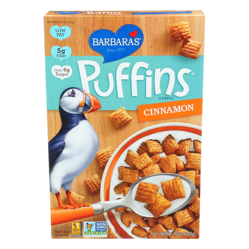 Barbara's Bakery Puffins Cereal - Cinnamon - Case Of 12 - 10 Oz.