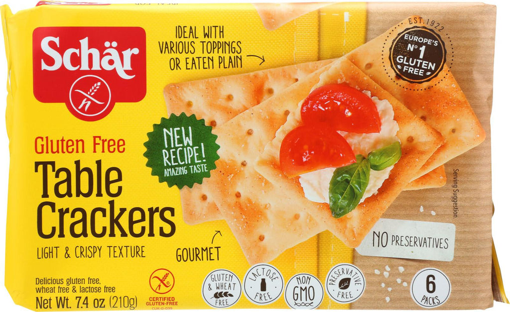 Schar Table Crackers Gluten Free - Case Of 6 - 7.4 Oz.