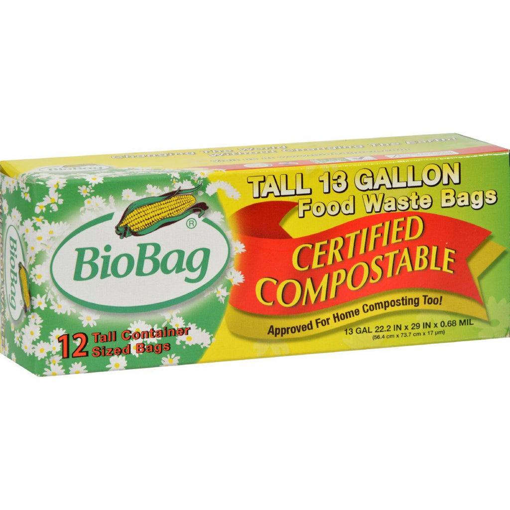 Biobag 13 Gallon Tall Food Waste Bags - Case Of 12 - 12 Count