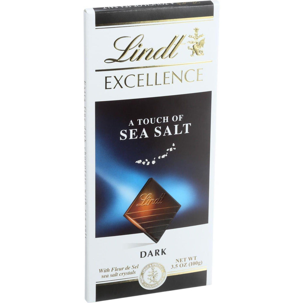 Lindt Chocolate Bar - Dark Chocolate - 47 Percent Cocoa - Excellence - Touch Of Sea Salt - 3.5 Oz Bars - Case Of 12