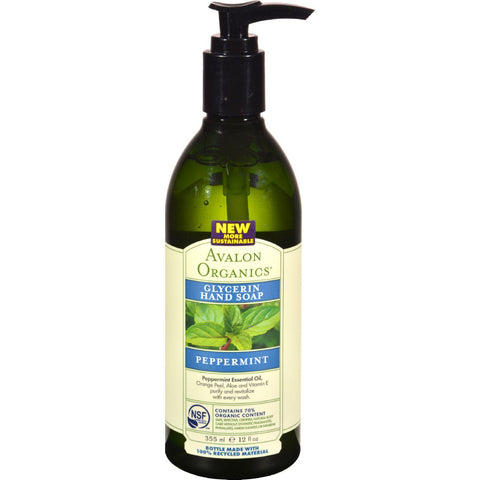 Avalon Organics Glycerin Liquid Hand Soap Peppermint - 12 Fl Oz