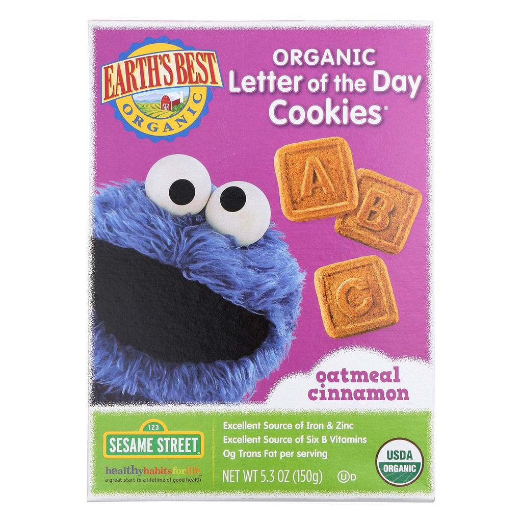 Earth's Best Organic Letter Of The Day Oatmeal Cinnamon Cookies - Case Of 6 - 5.3 Oz.