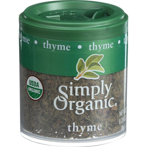 Simply Organic Thyme Leaf - Organic - Whole - Fancy Grade - .28 Oz - Case Of 6