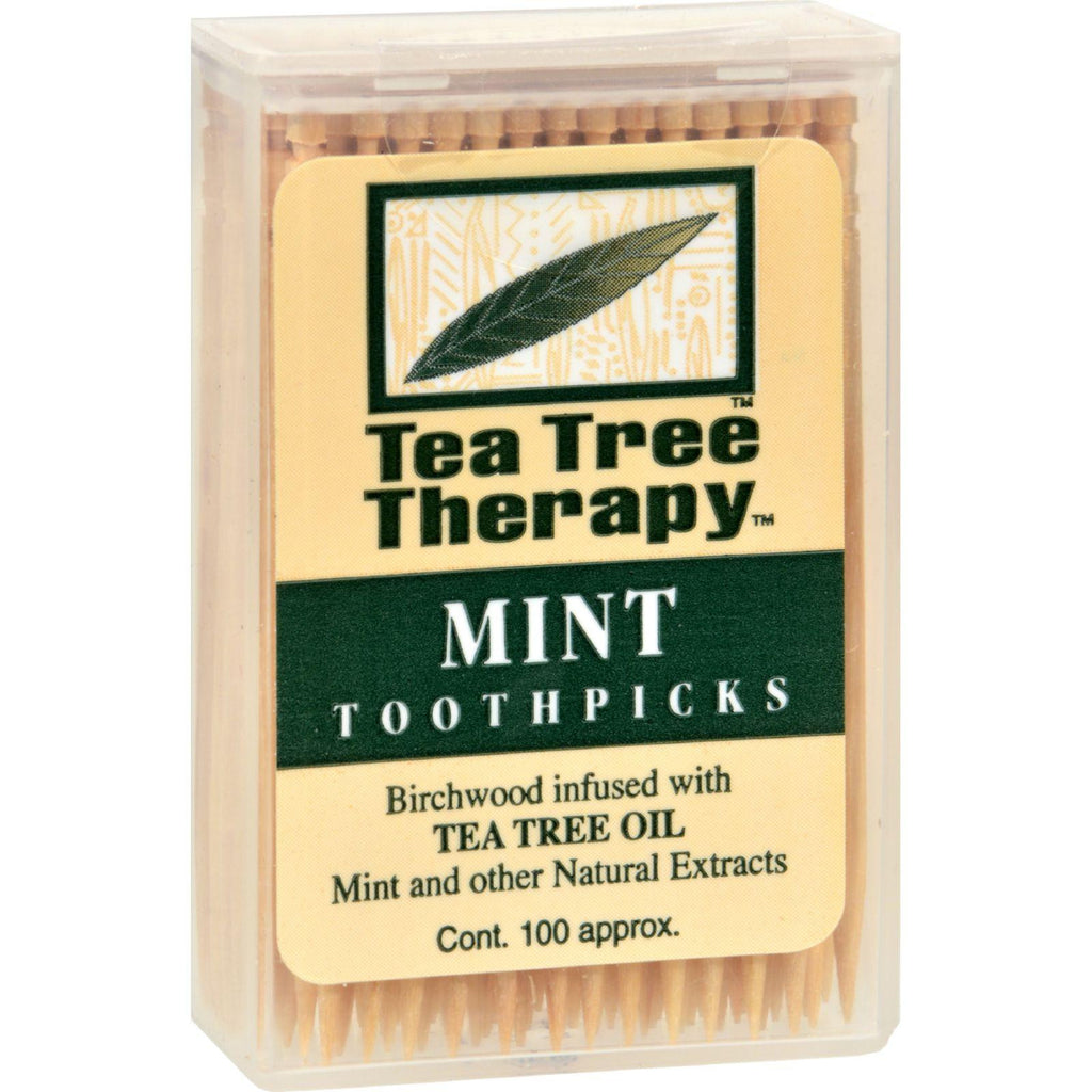 Tea Tree Therapy Toothpicks - 100 Toothpicks - Case Of 12