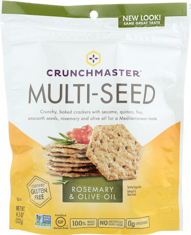 Crunchmaster Multi-seed Crackers - Rosemary And Olive Oil - Case Of 12 - 4.5 Oz.