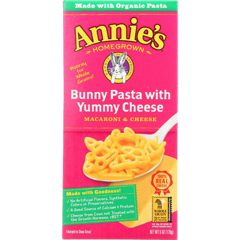 Annies Homegrown Macaroni And Cheese - Organic - Bunny Pasta With Yummy Cheese - 6 Oz - Case Of 12