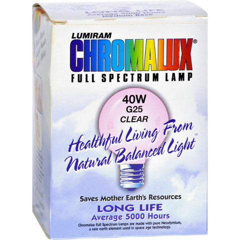 Chromalux Light Bulb Golbe Clear - 40w Bulb.