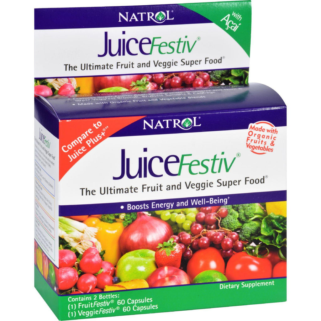 Natrol Juicefestiv And Veggiefestiv - Buy One Get One Free - 2 Ct - 60 Caps