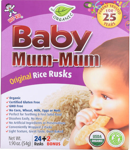 Hot Kid Organic Baby Mum Original Rice Rusks - Case Of 6 - 1.76 Oz.