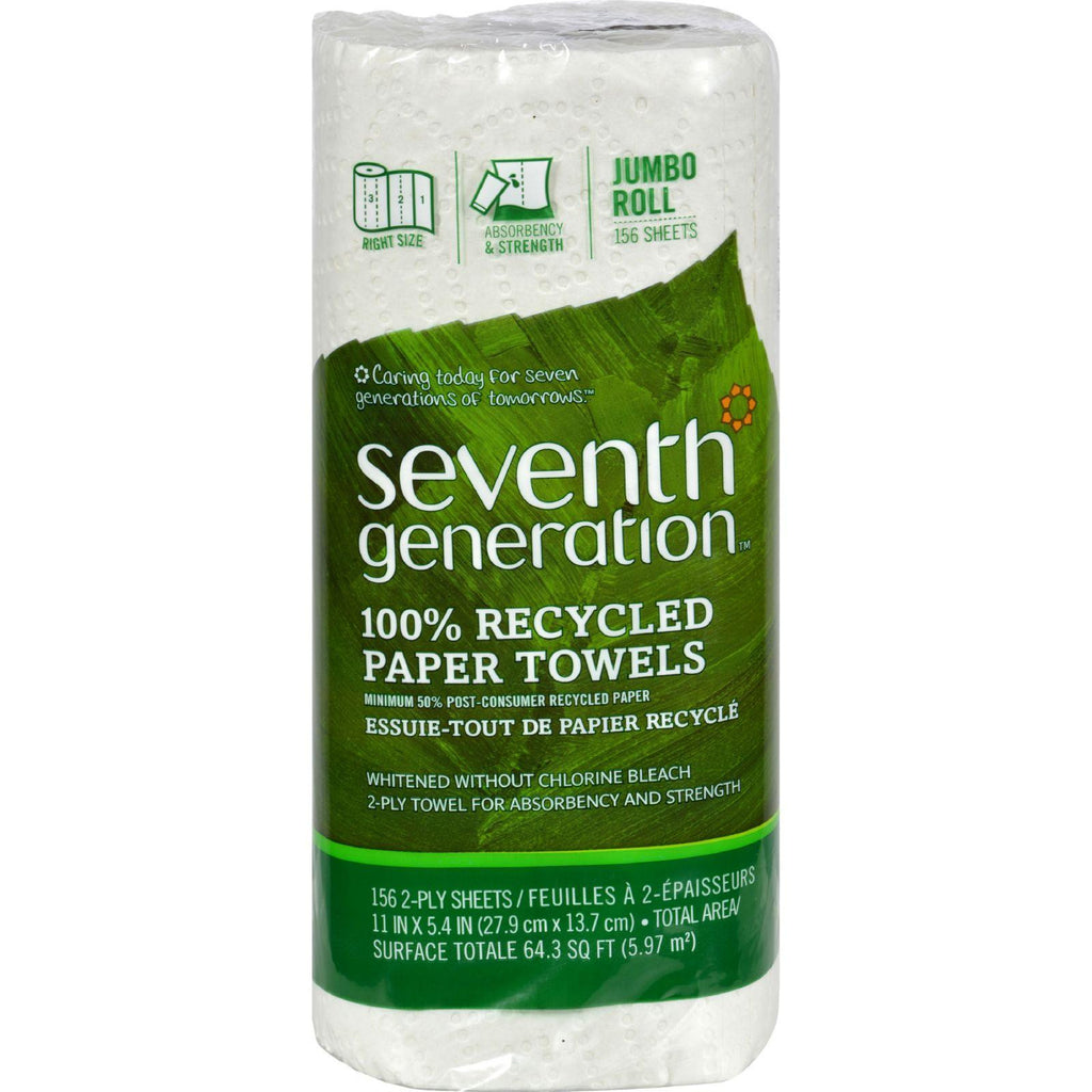 Seventh Generation Paper Towels - White - 156 Sheet Roll - Case Of 24