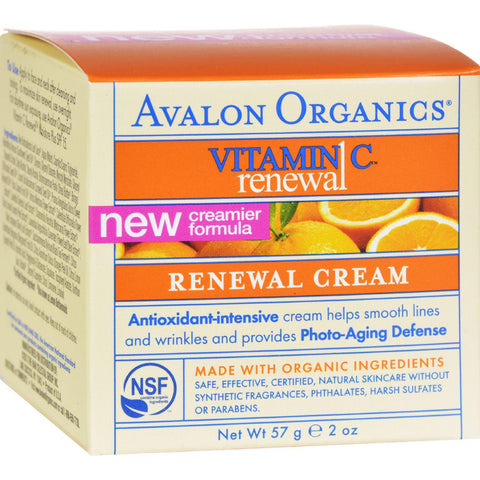 Avalon Organics Renewal Facial Cream Vitamin C - 2 Oz