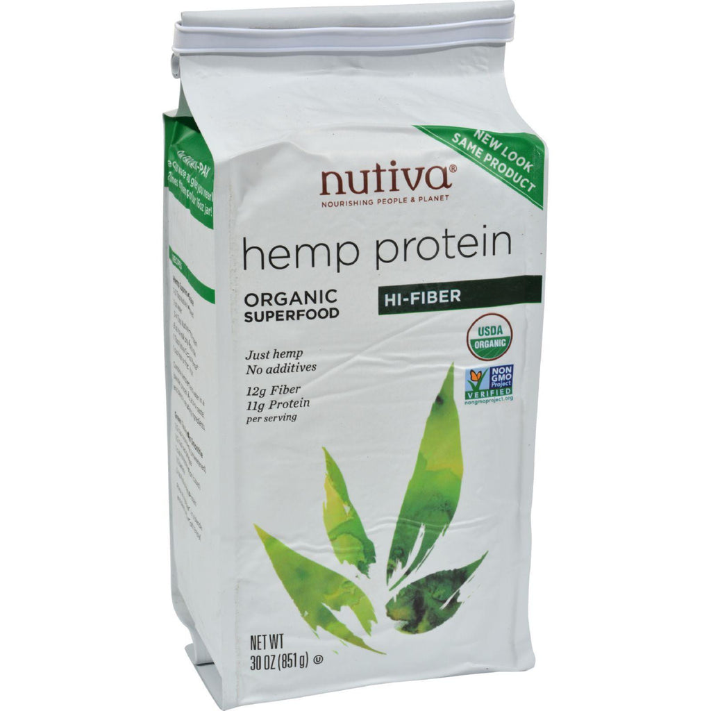 Nutiva Organic Hemp Protein Plus Fiber - 30 Oz