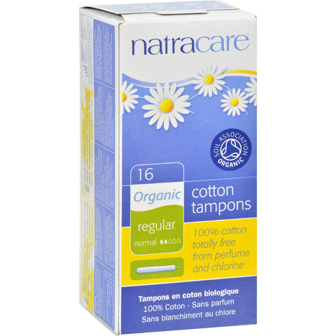 Natracare 100% Organic Cotton Tampons Regular W- Applicator - 16 Tampons