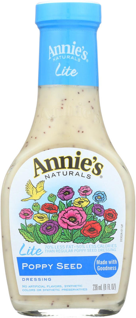 Annie's Naturals Lite Dressing Poppy Seed - Case Of 6 - 8 Fl Oz.