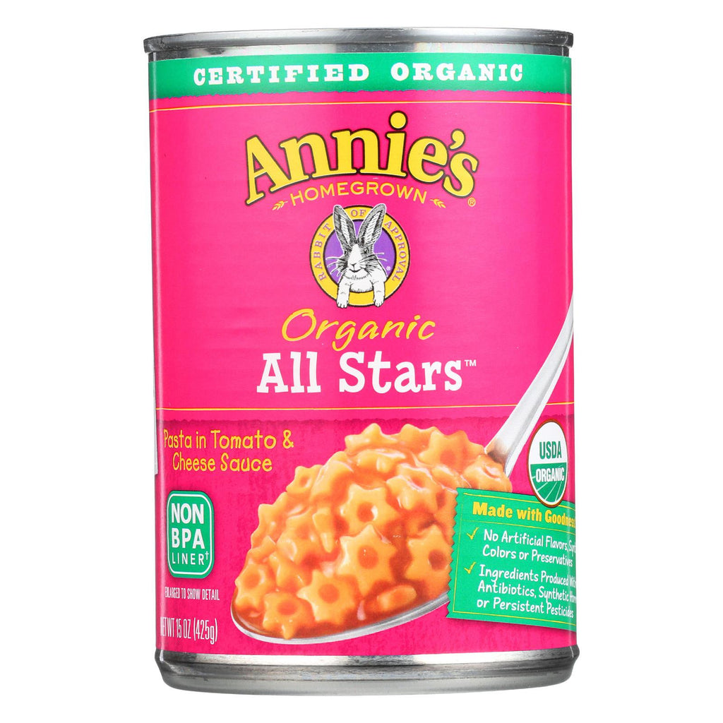 Annie's Homegrown Organic All Stars Pasta In Tomato And Cheese Sauce - Case Of 12 - 15 Oz.