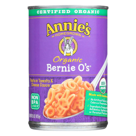 Annie's Homegrown Organic Bernie Oes Pasta In Tomato And Cheese Sauce - Case Of 12 - 15 Oz.