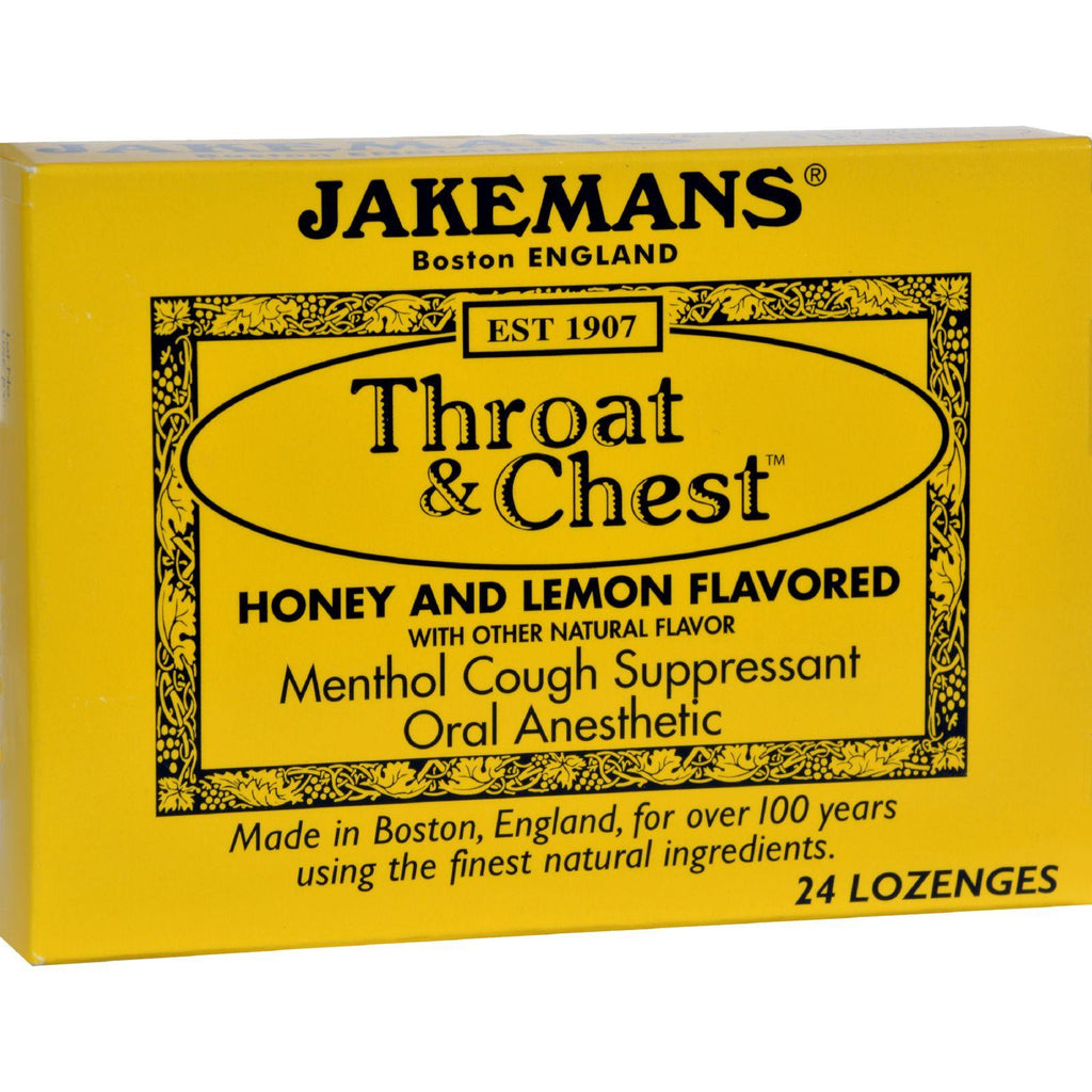 Jakemans Throat And Chest Lozenges - Honey And Lemon - 24 Pack