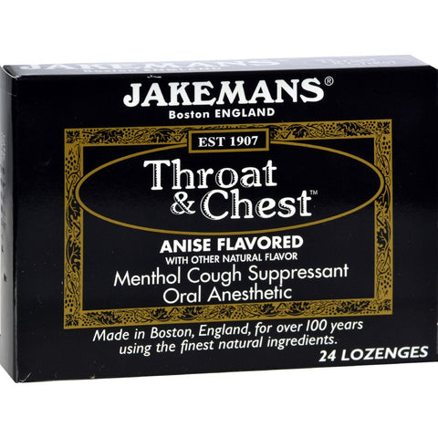 Jakemans Throat And Chest Lozenges - Anise - 24 Pack