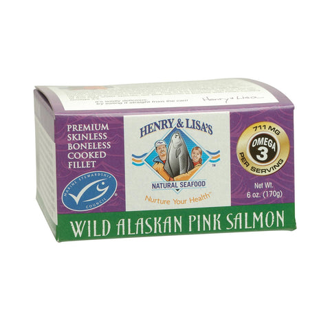 Henry And Lisa's Natural Seafood Wild Alaskan Pink Salmon - Case Of 12 - 6 Oz.