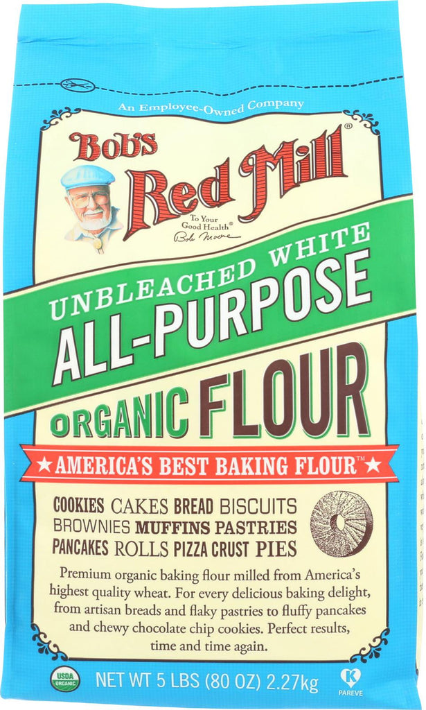 Bob's Red Mill Organic Unbleached White All-purpose Flour - 5 Lb - Case Of 4